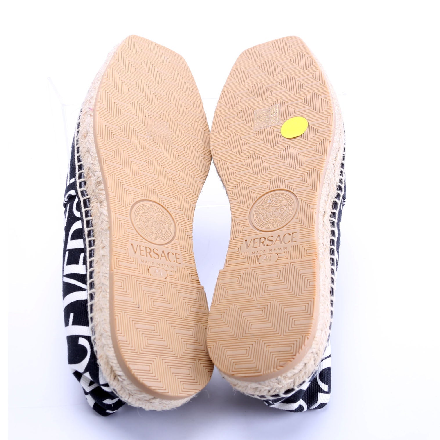 All Over Logo Canvas Espadrilles Size 41 Black/White
