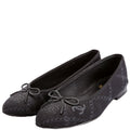 Cap Toe Fabric Ballet Flats Size 38 Black