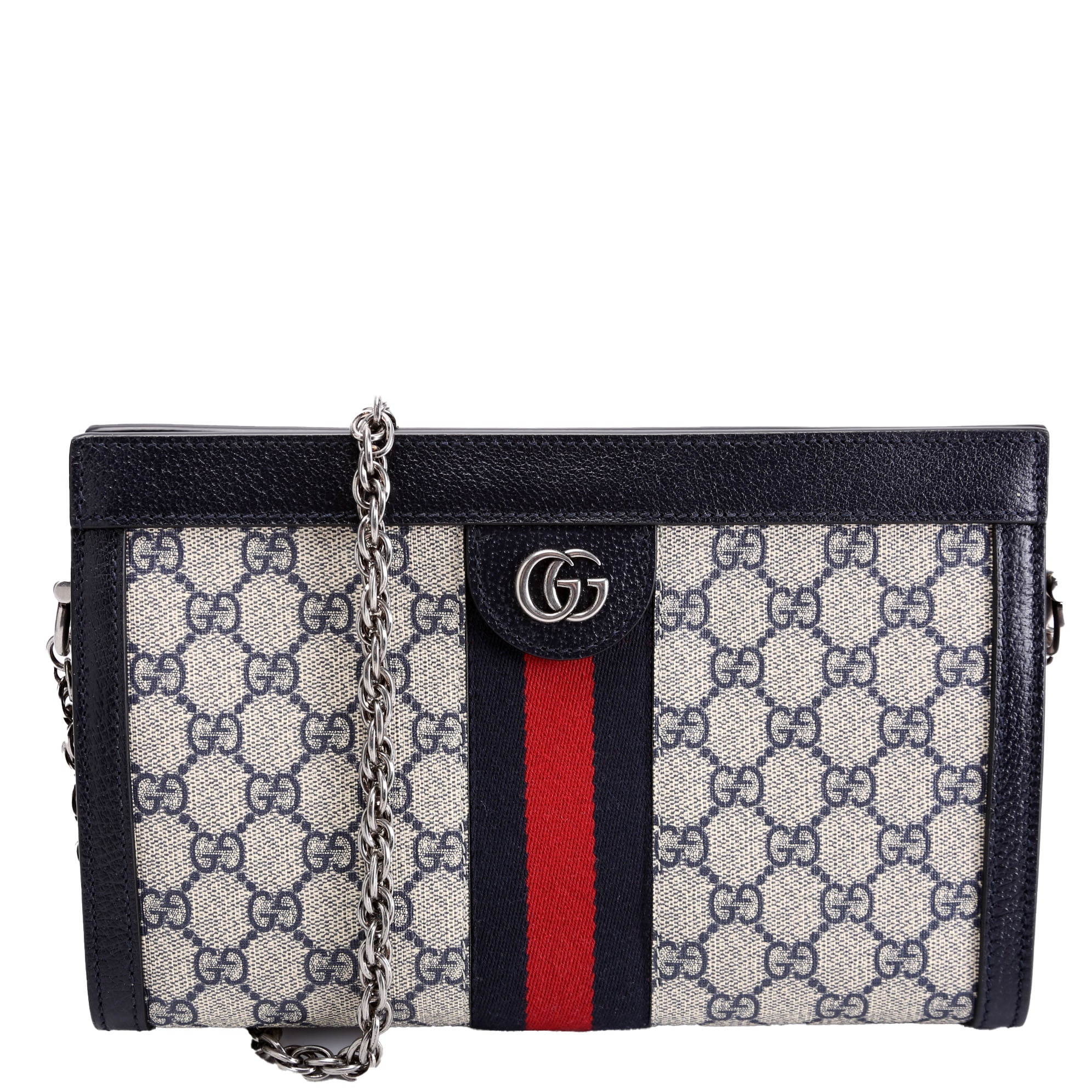 Gucci 503877 GG Supreme Ophidia Small Chain Blue/Red/Beige