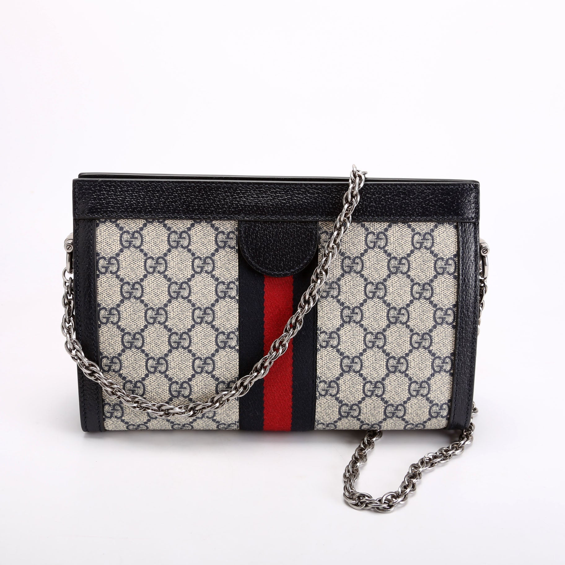Gucci 503877 GG Supreme Ophidia Small Chain Blue/Red/Beige