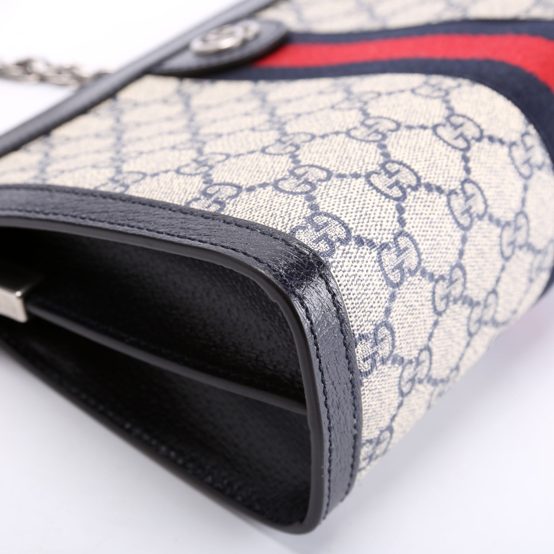 Gucci 503877 GG Supreme Ophidia Small Chain Blue/Red/Beige