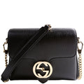 Gucci 607720 Interlocking Small Xbody Black/Gold