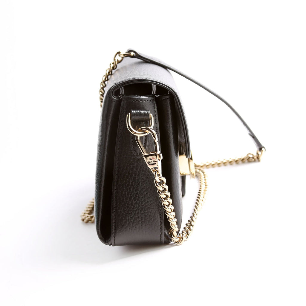 Gucci 607720 Interlocking Small Xbody Black/Gold