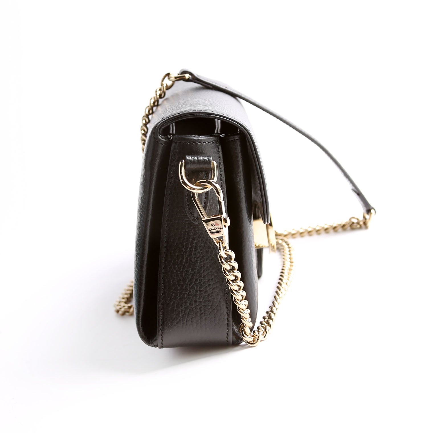 Gucci 607720 Interlocking Small Xbody Black/Gold