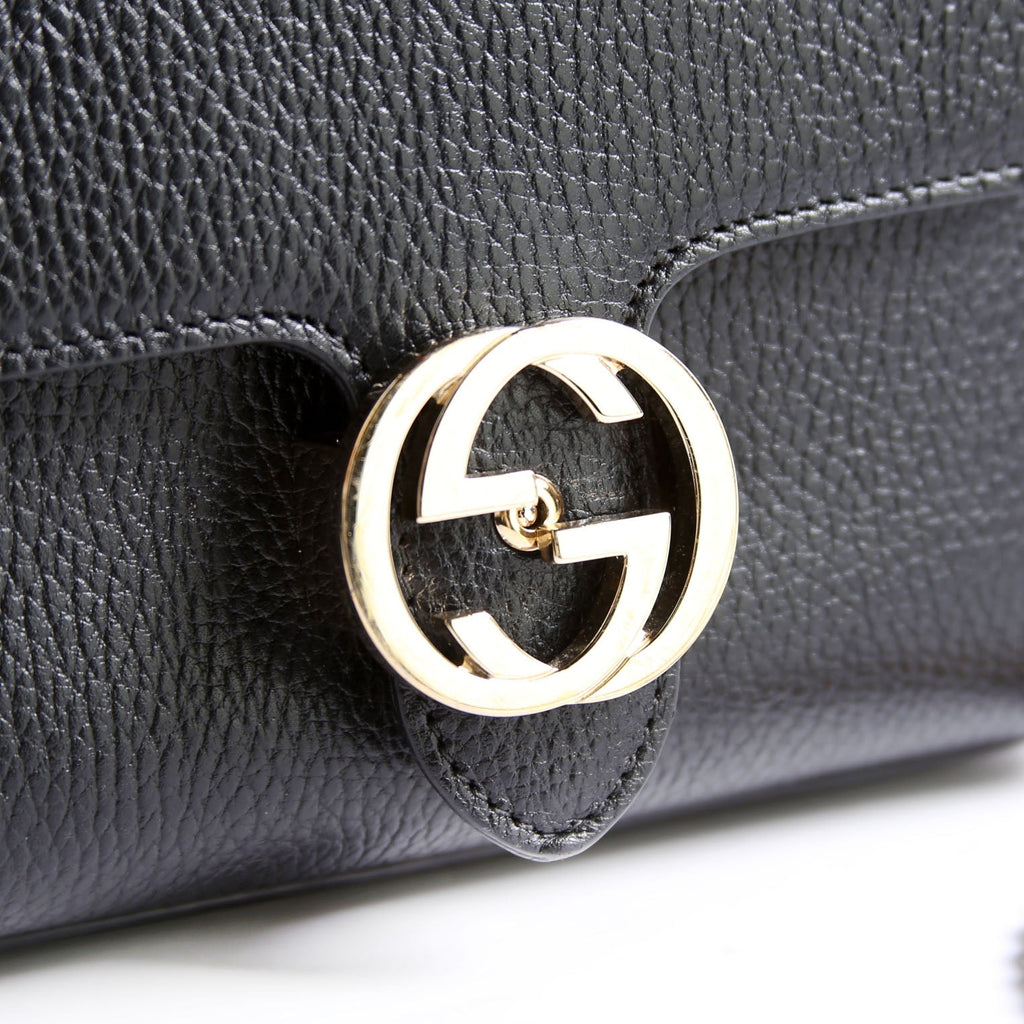 Gucci 607720 Interlocking Small Xbody Black/Gold