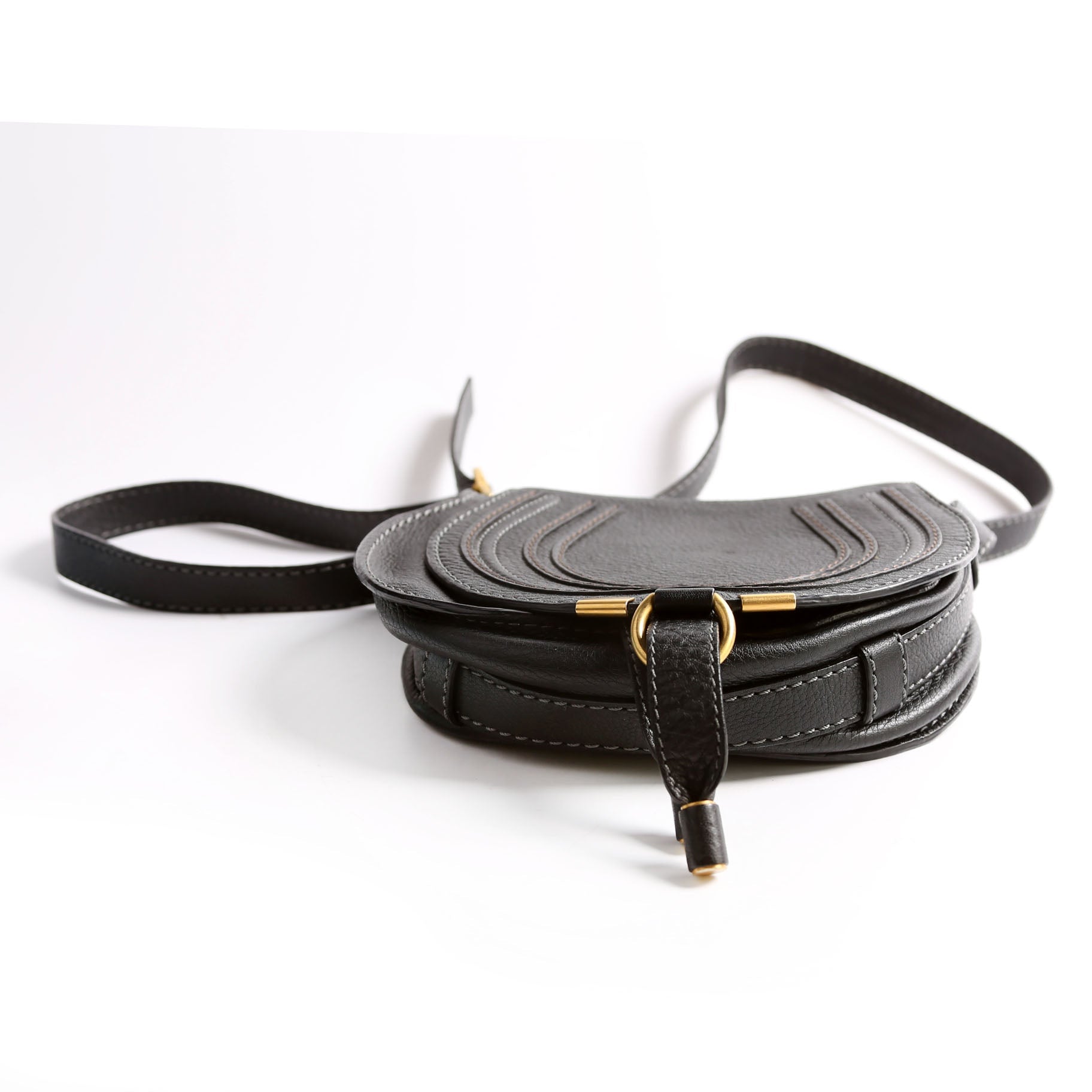 Marcie Saddle Bag Crossbody Mini Black