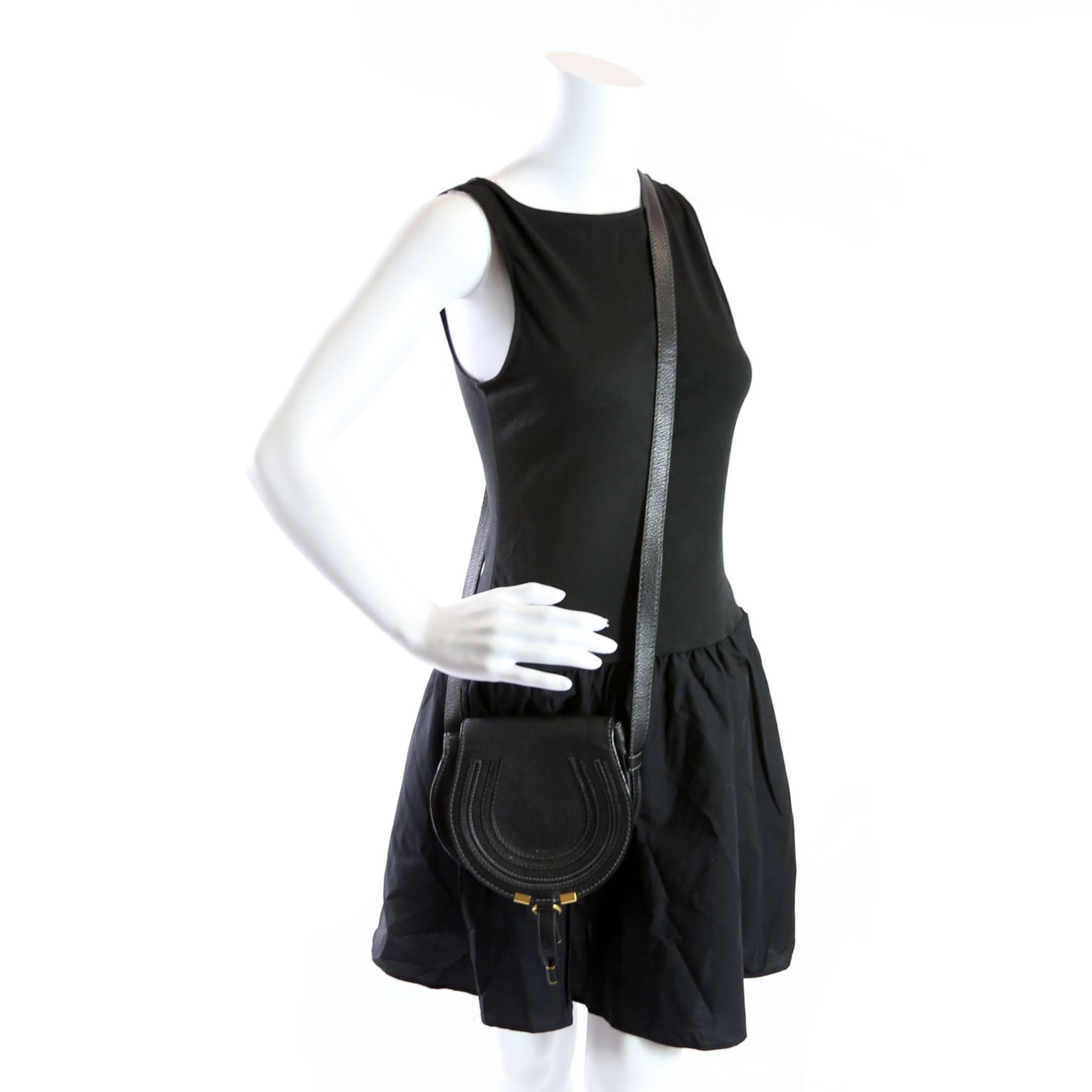 Marcie Saddle Bag Crossbody Mini Black