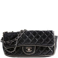 Chain Around East/West Flap Bag Lambskin 11M Black