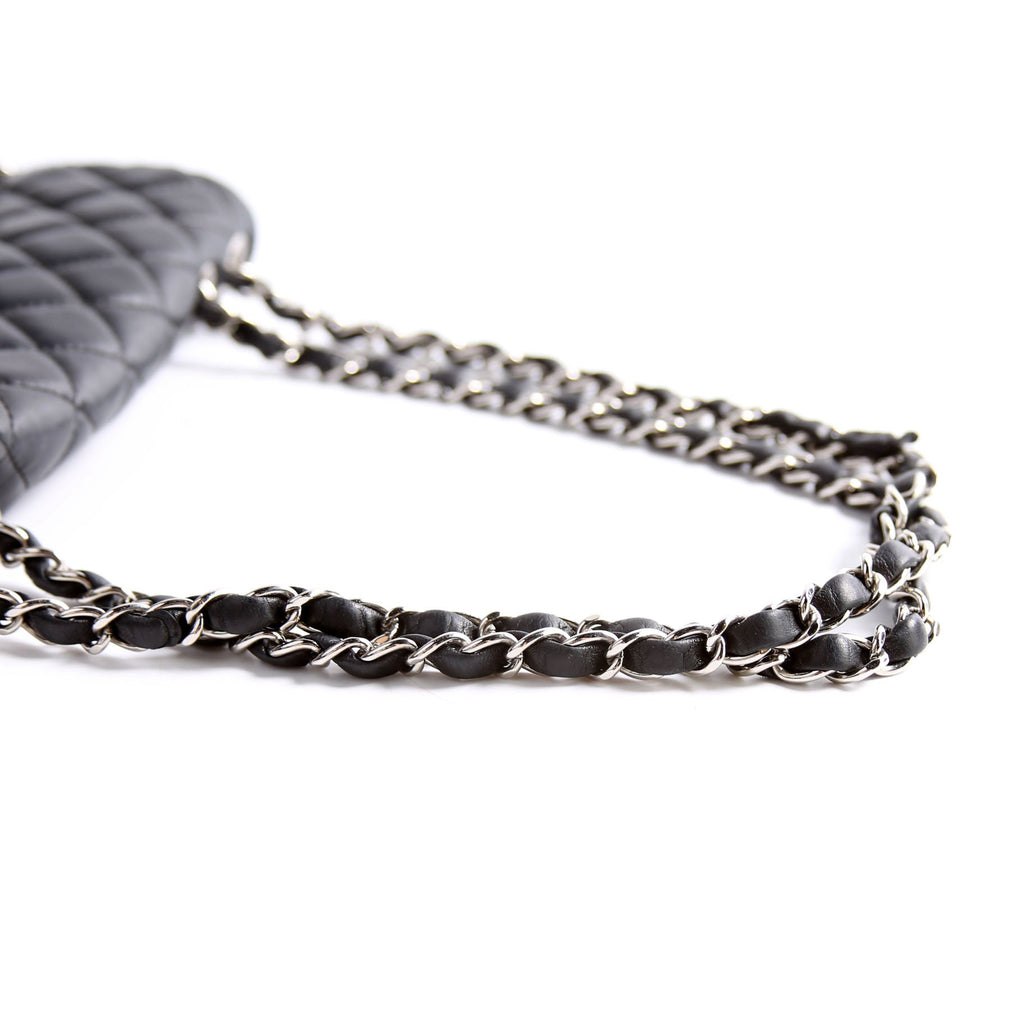 Chain Around East/West Flap Bag Lambskin 11M Black