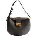 Croissant Small Leather Hobo Black
