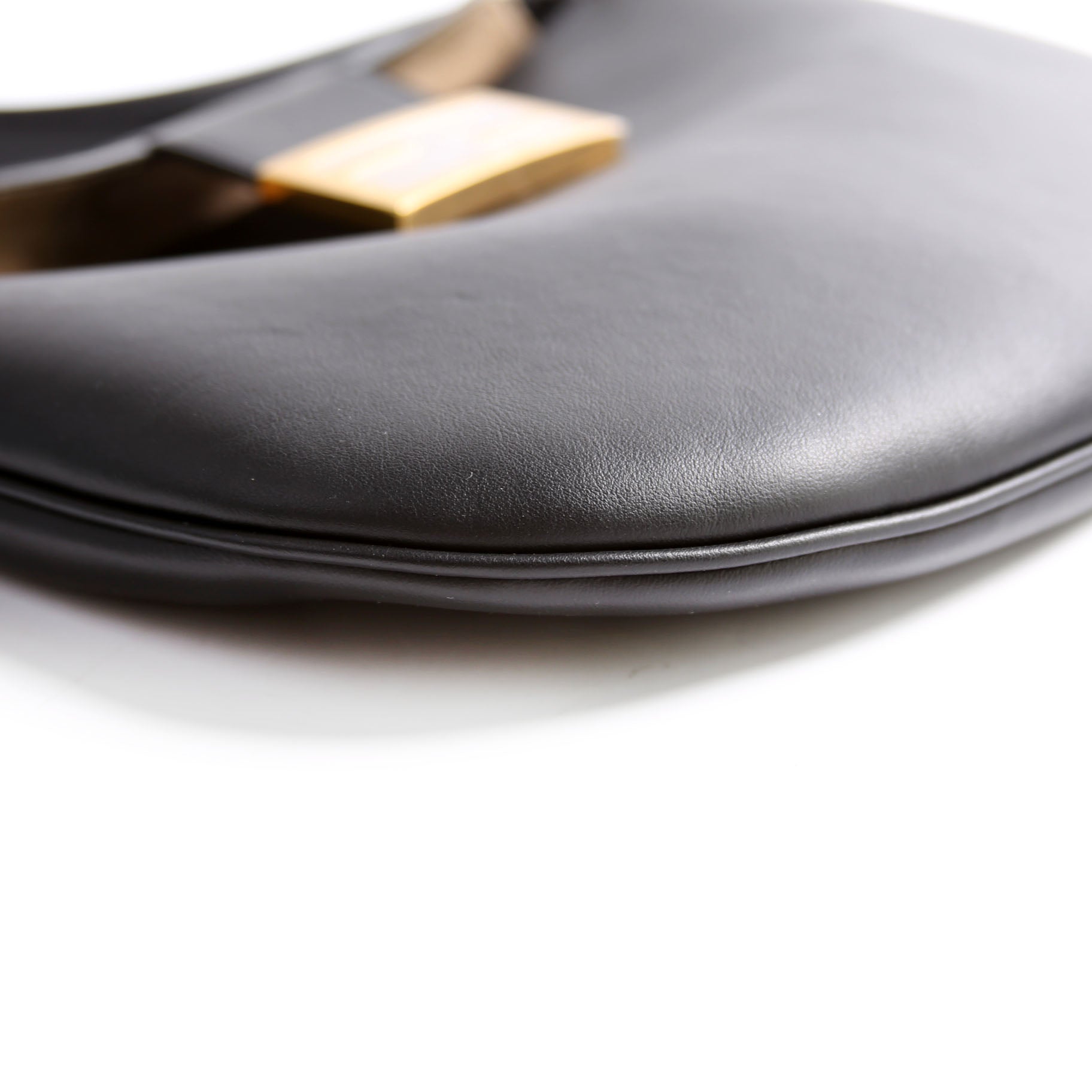 Croissant Small Leather Hobo Black