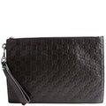 473963 Guccissima Zip Clutch Black