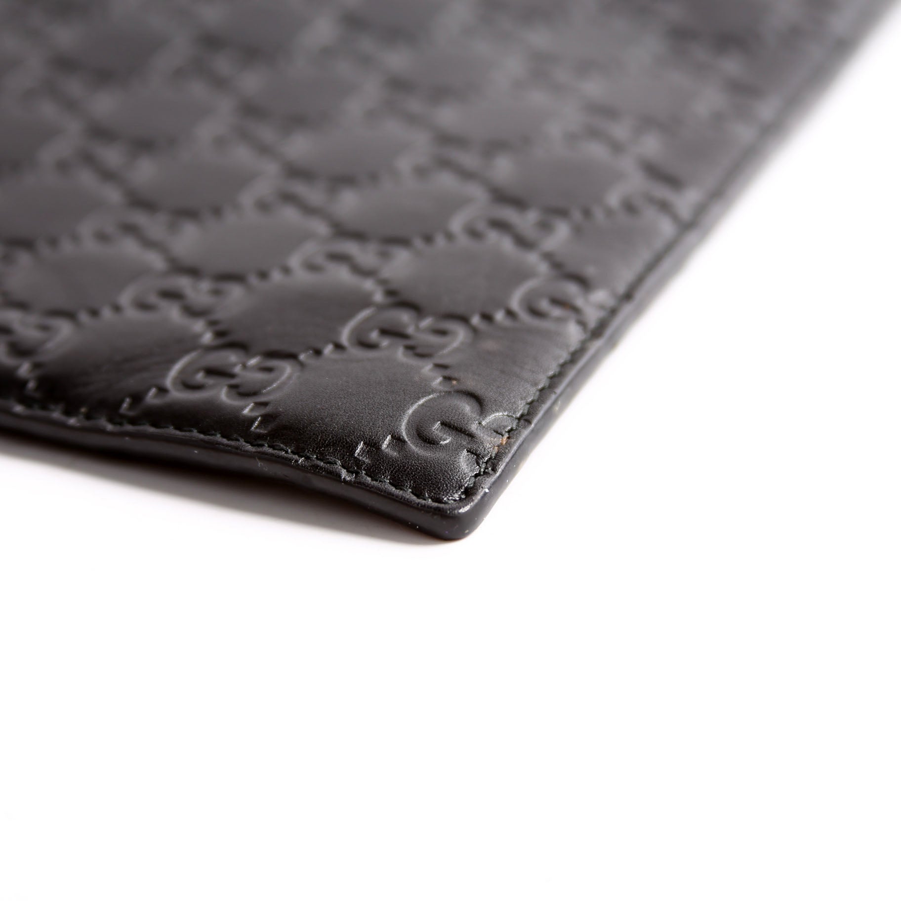 473963 Guccissima Zip Clutch Black