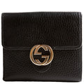 615525 Interlocking G Compact Wallet Black