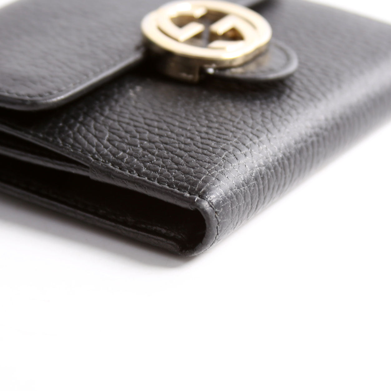 615525 Interlocking G Compact Wallet Black