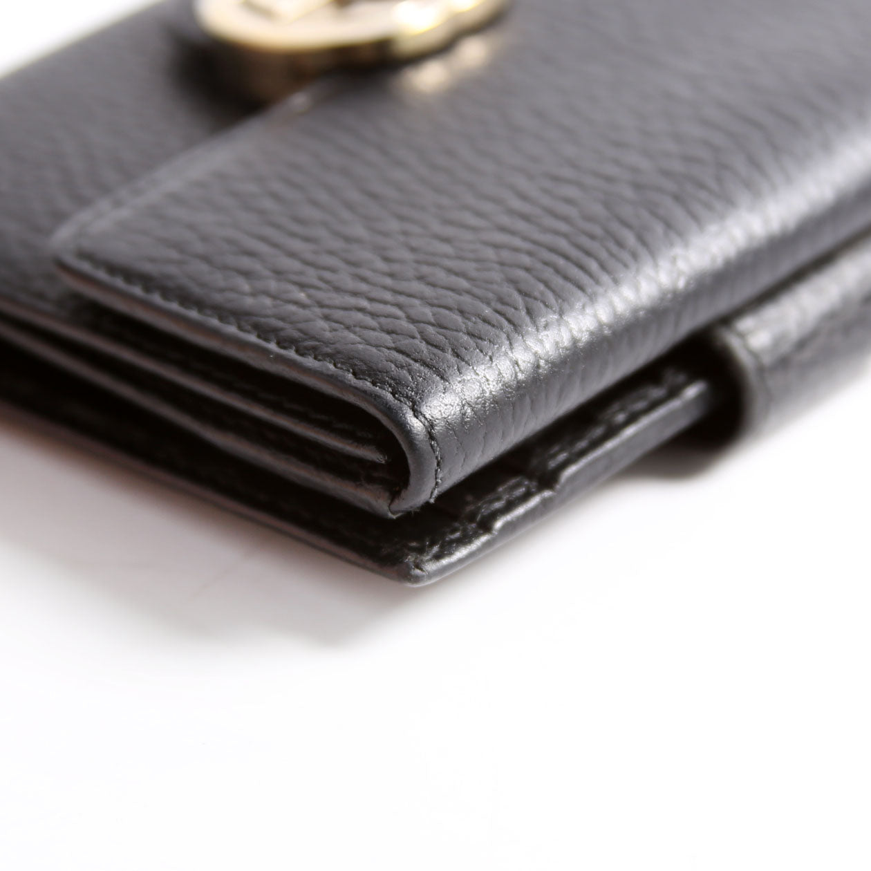 615525 Interlocking G Compact Wallet Black