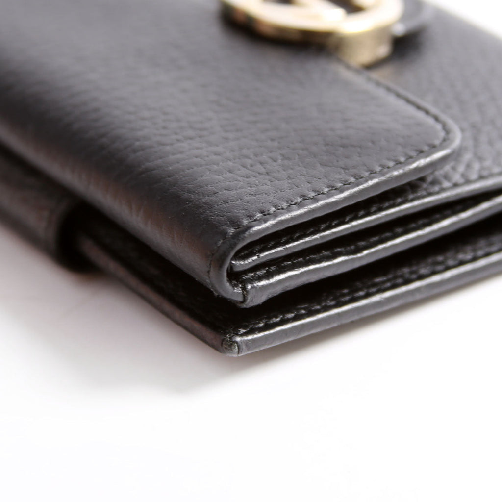 615525 Interlocking G Compact Wallet Black