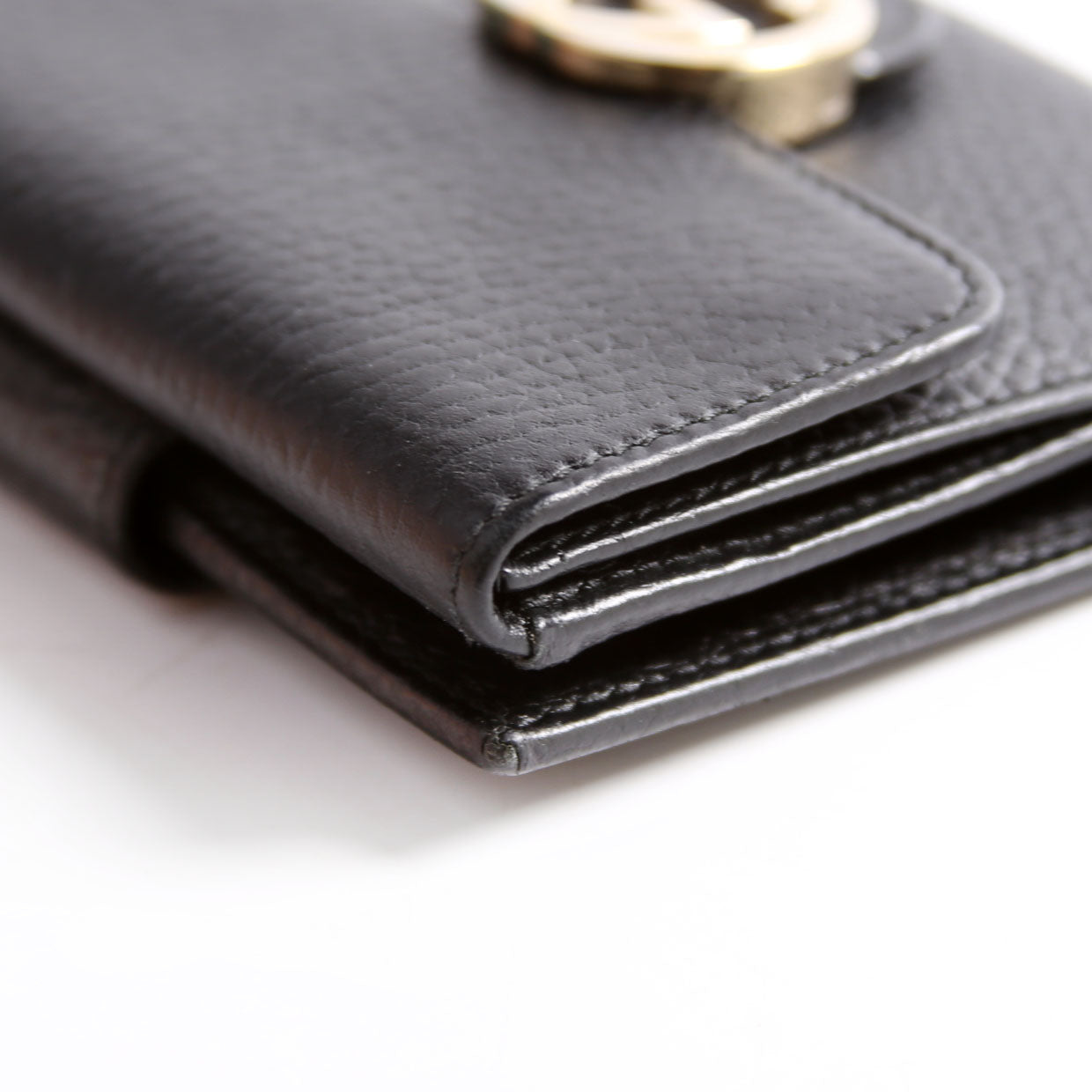 615525 Interlocking G Compact Wallet Black