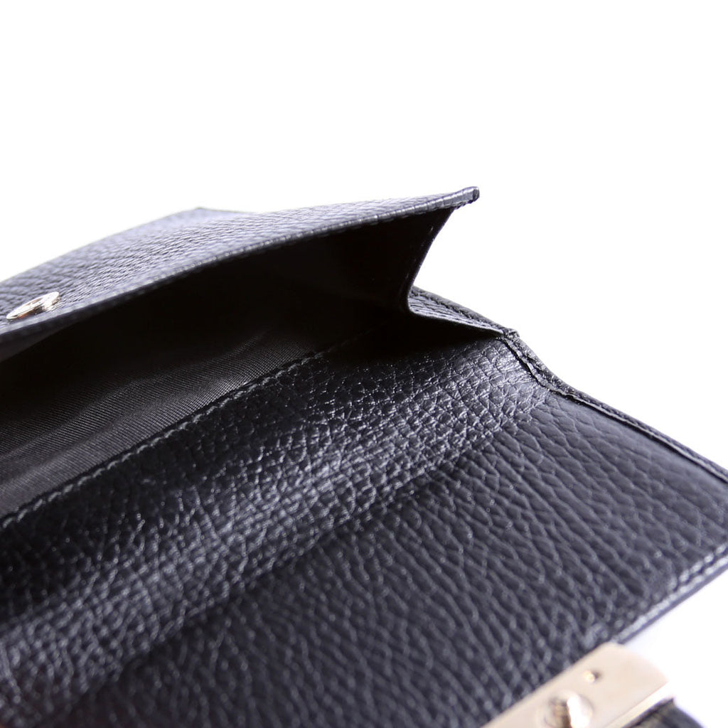 615525 Interlocking G Compact Wallet Black