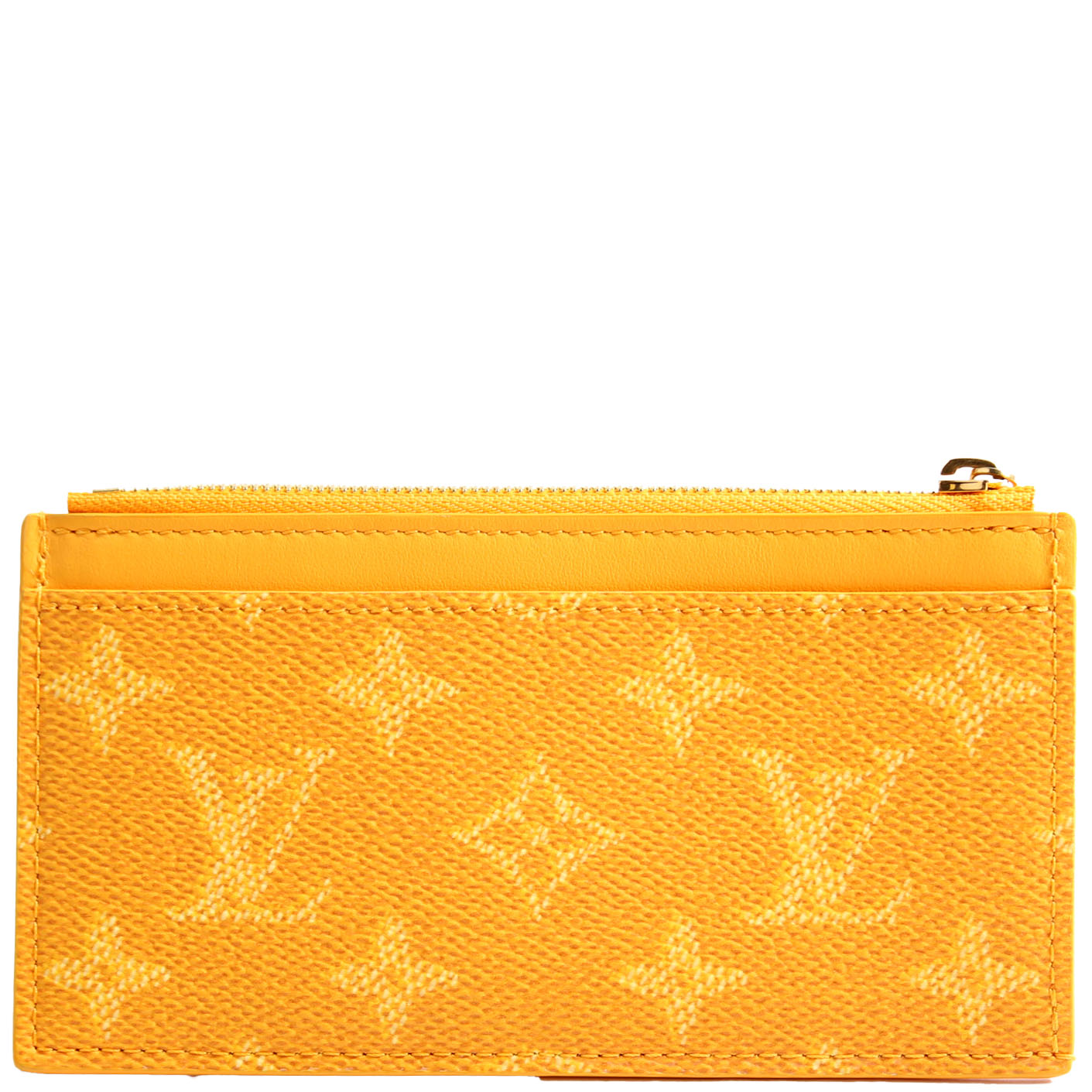 Coin Card Holder Heritage Monogram/Taiga Yellow
