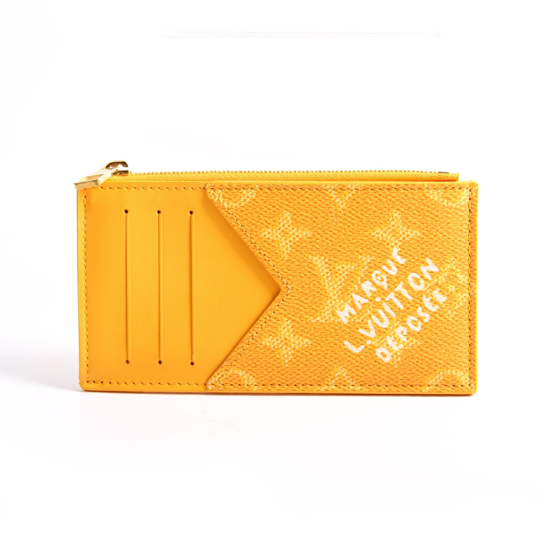 Coin Card Holder Heritage Monogram/Taiga Yellow