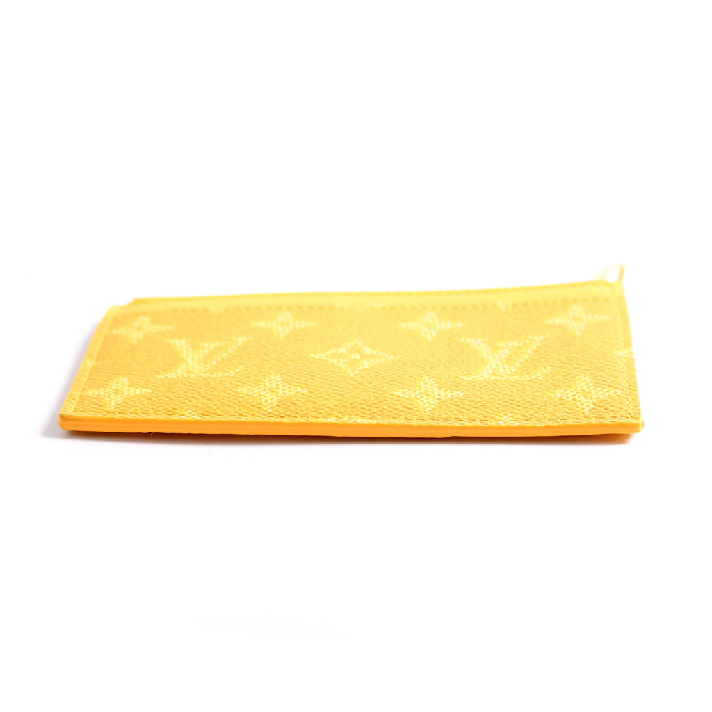 Coin Card Holder Heritage Monogram/Taiga Yellow