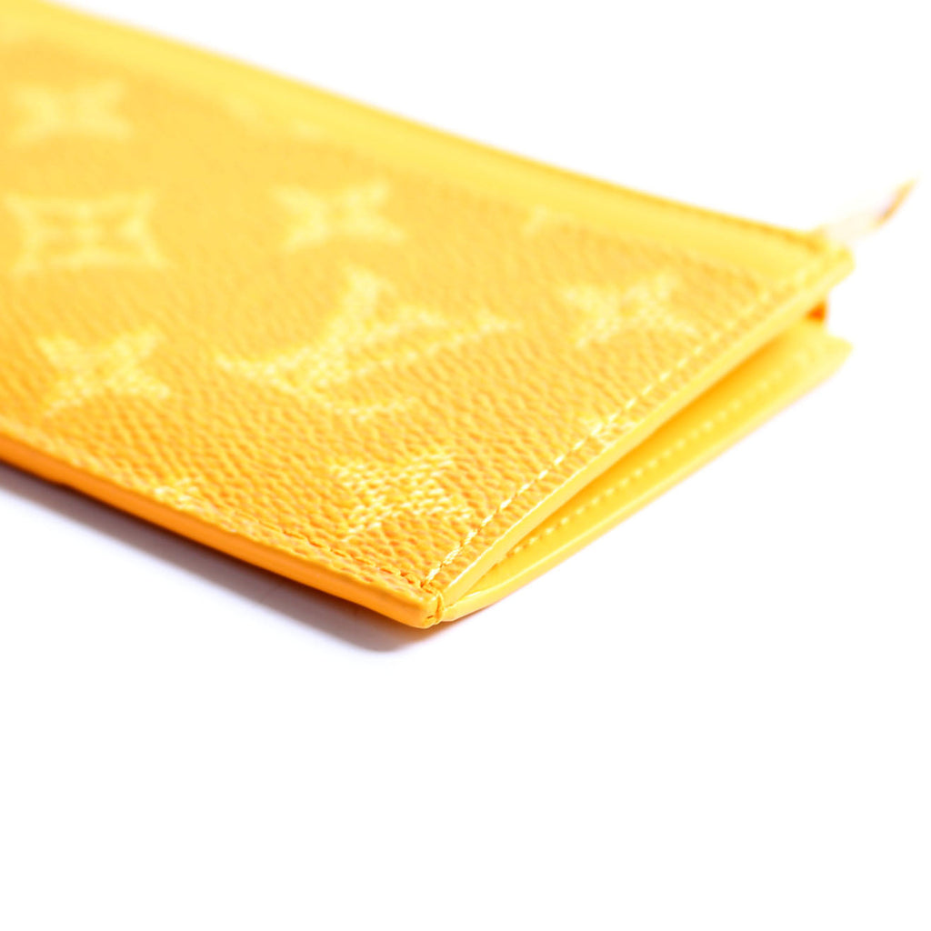 Coin Card Holder Heritage Monogram/Taiga Yellow