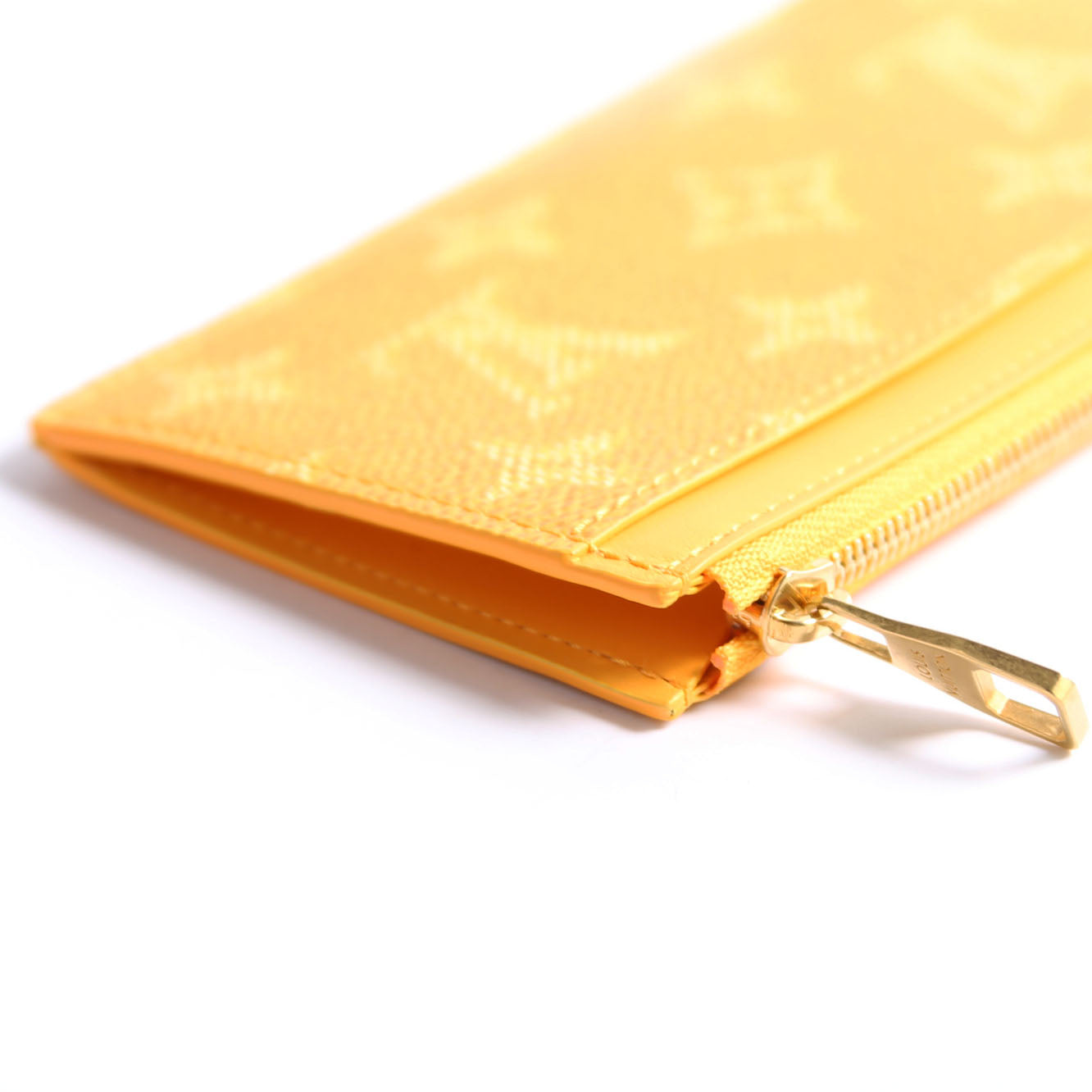Coin Card Holder Heritage Monogram/Taiga Yellow