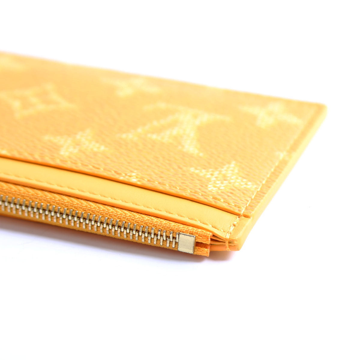 Coin Card Holder Heritage Monogram/Taiga Yellow