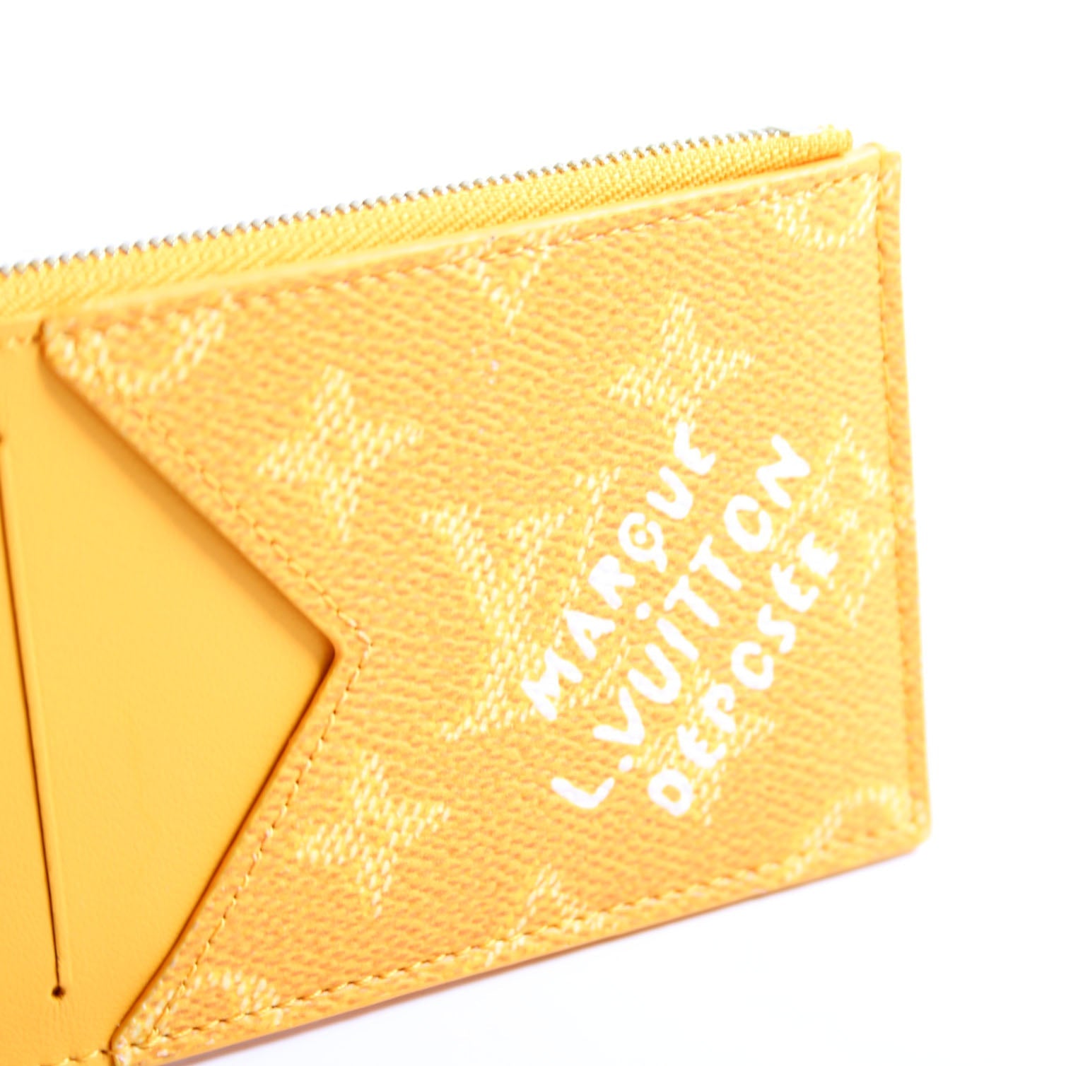 Coin Card Holder Heritage Monogram/Taiga Yellow
