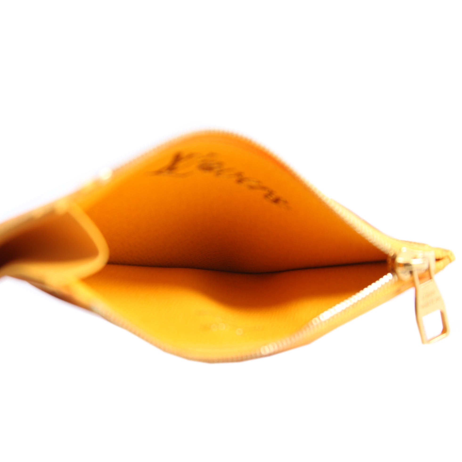 Coin Card Holder Heritage Monogram/Taiga Yellow