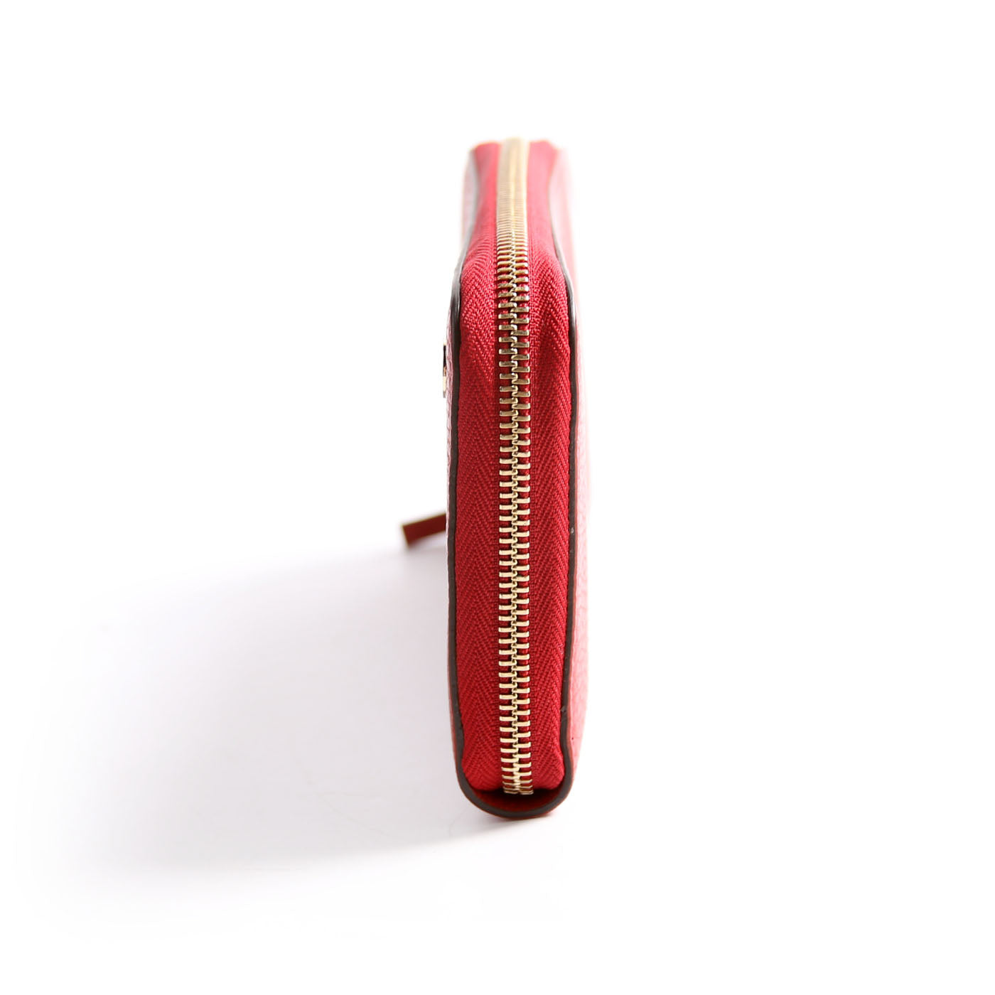 449347 Interlocking G Zip Around Wallet Red