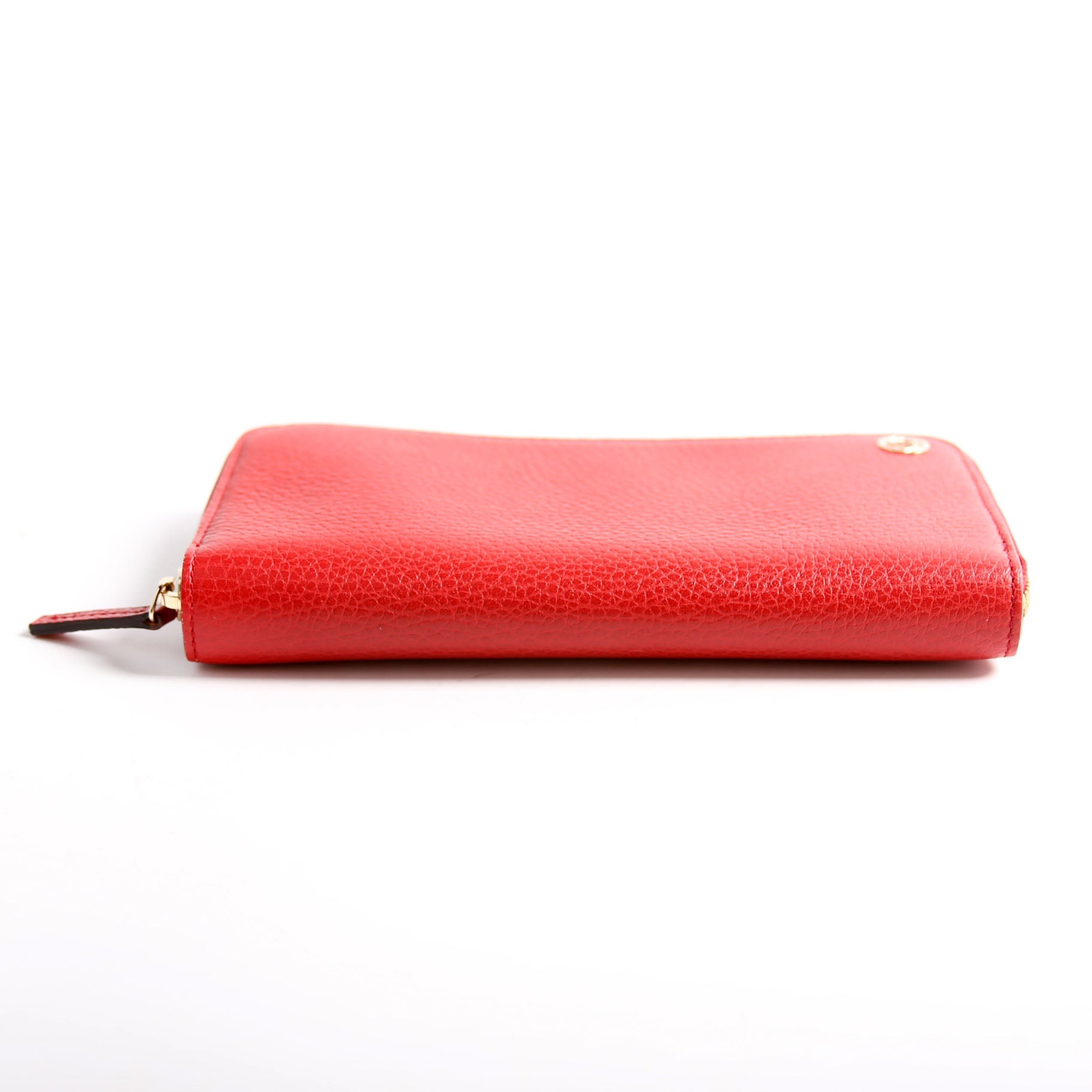 449347 Interlocking G Zip Around Wallet Red