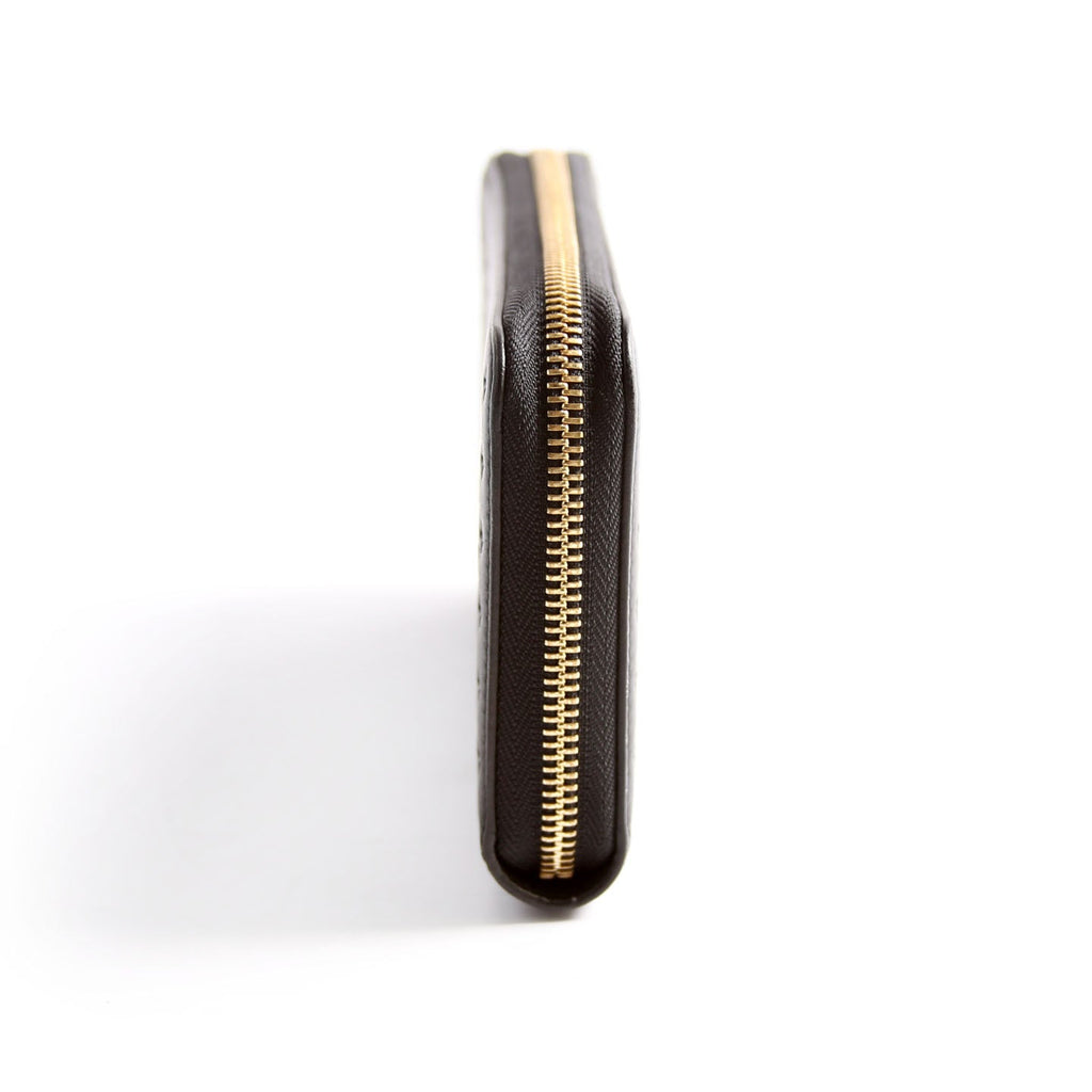 Zippy Wallet Nanogram Embossed Calfskin Black