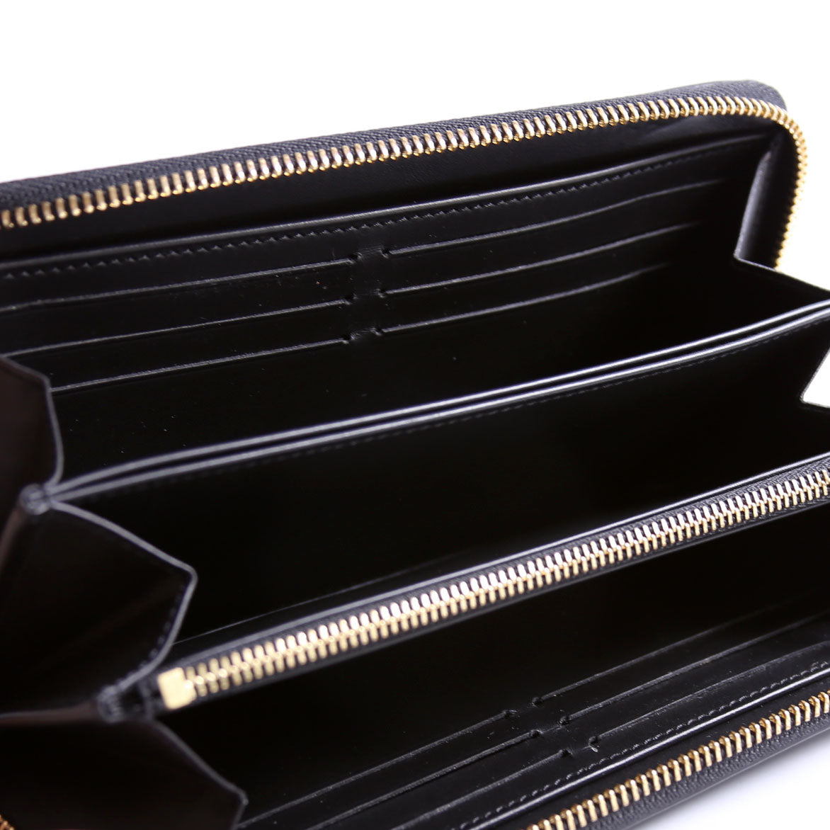 Zippy Wallet Nanogram Embossed Calfskin Black