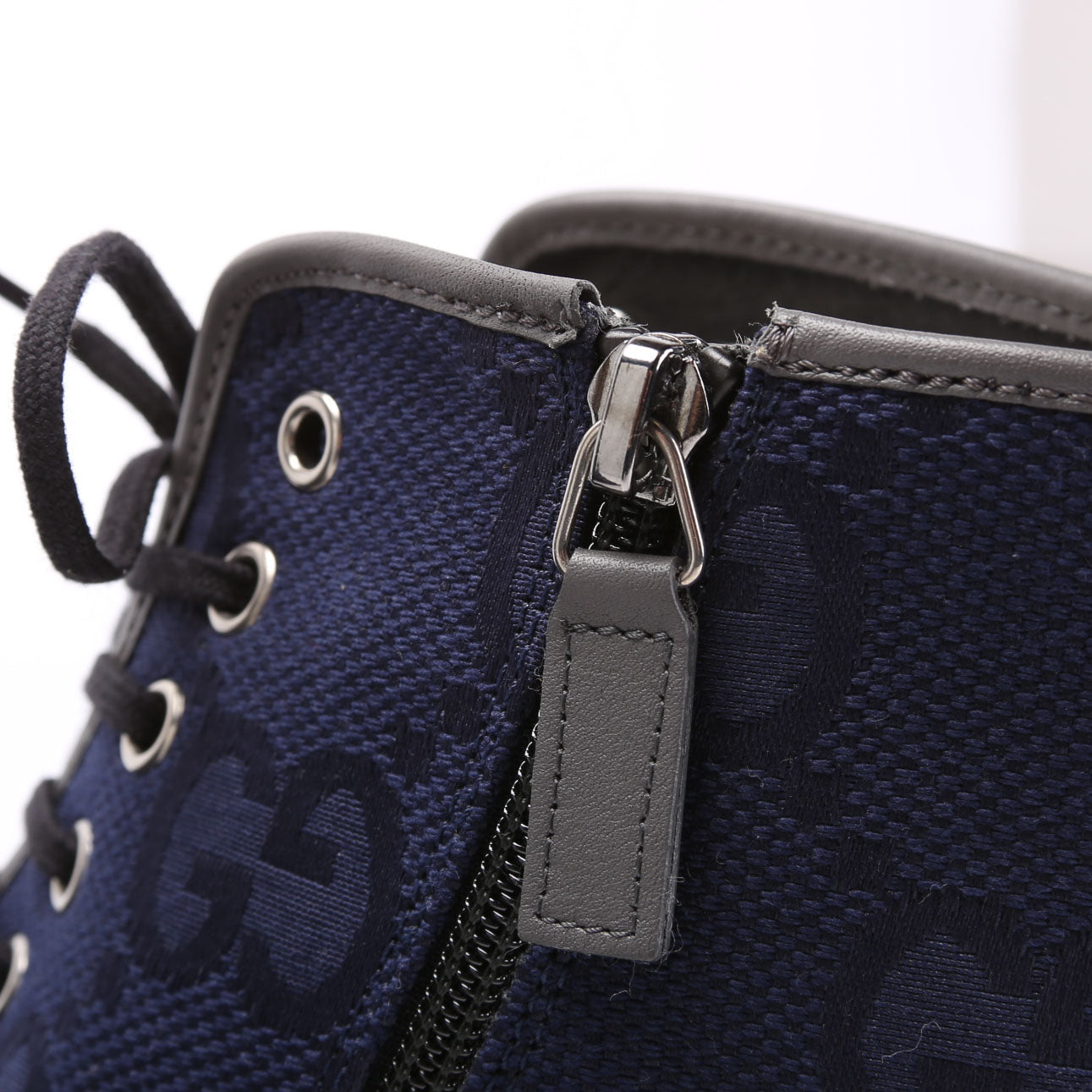Gucci Maxi GG Canvas Lace Up Combat Boots Men's Size 8.5 (40.5)