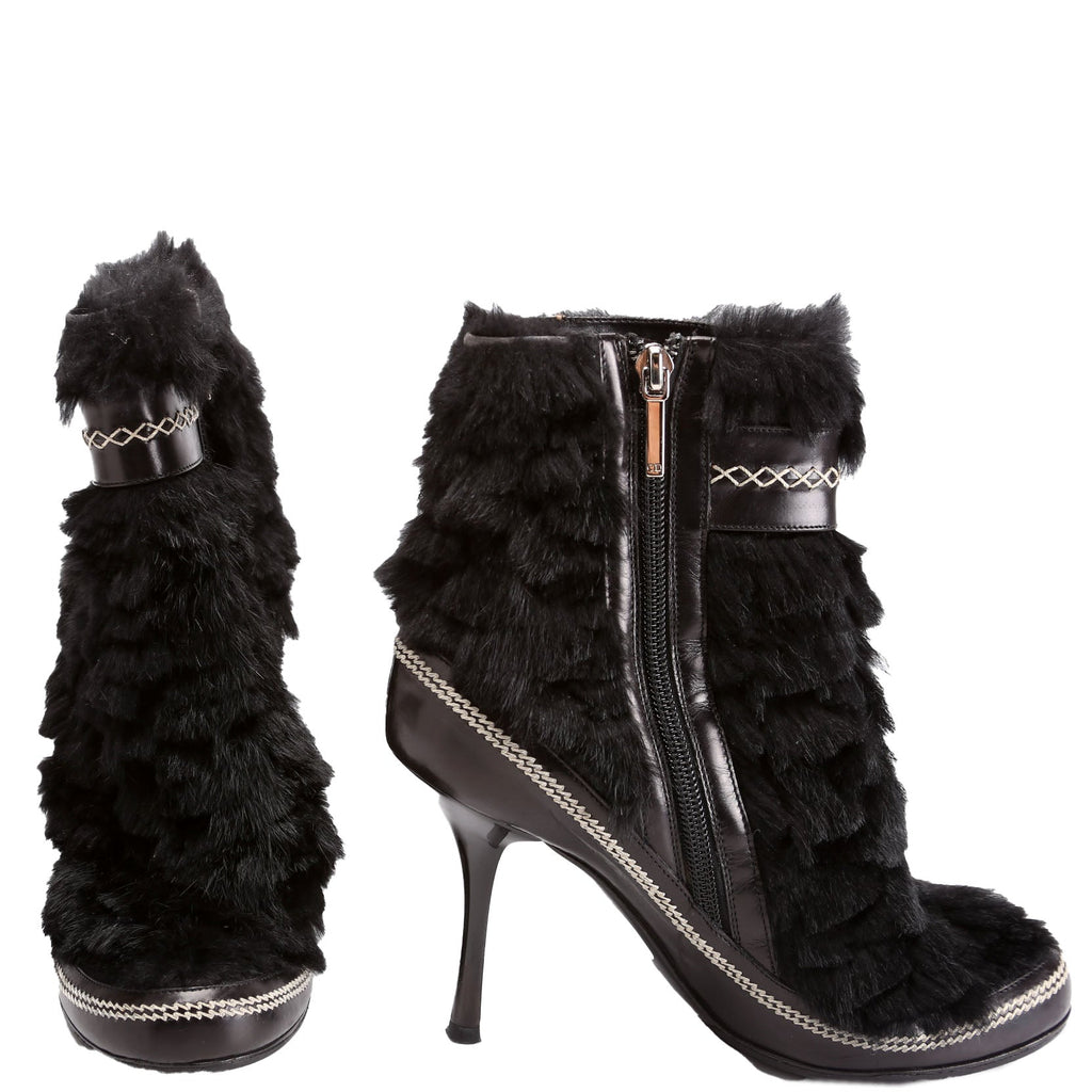 Faux Fur Ankle Boots Size 37