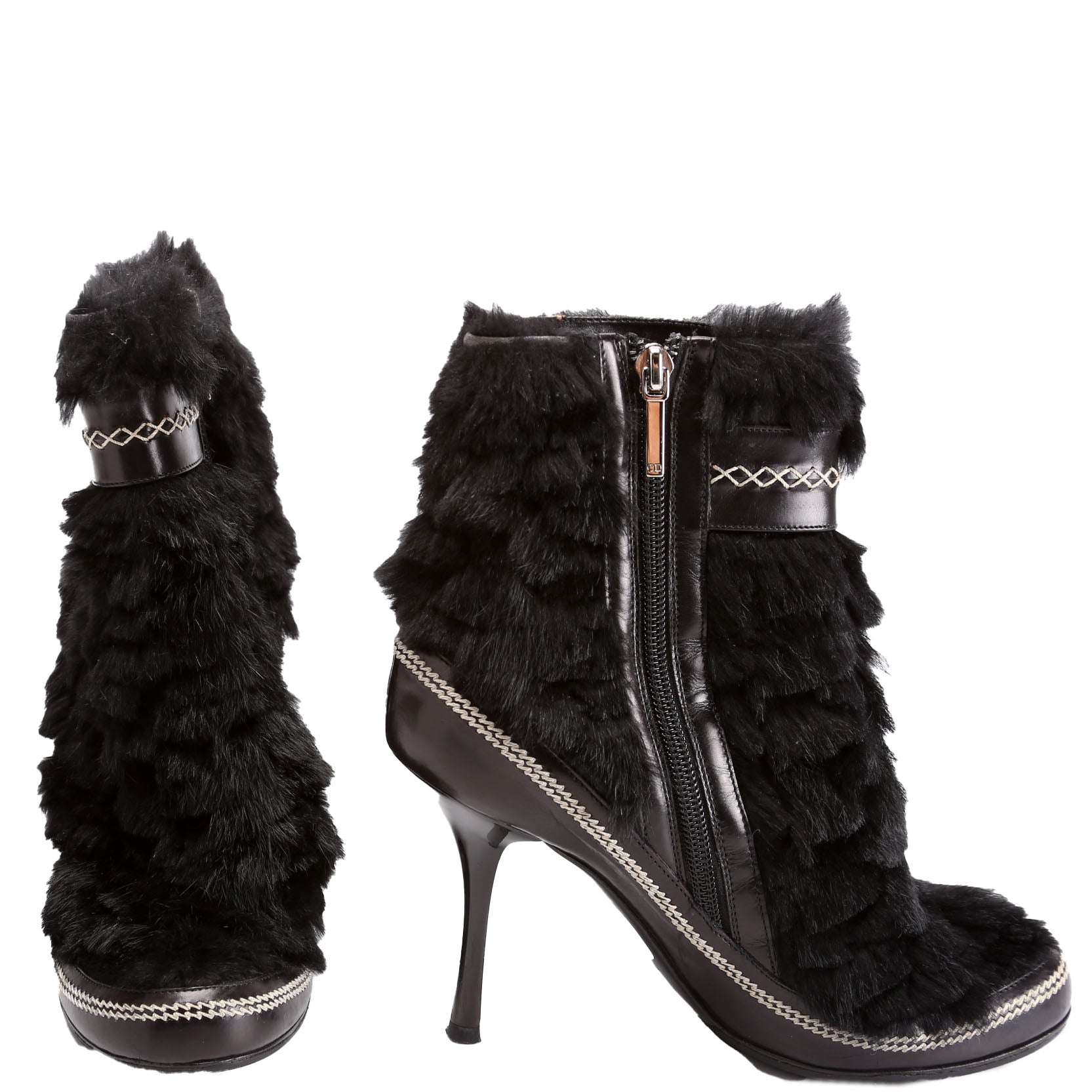 Faux Fur Ankle Boots Size 37