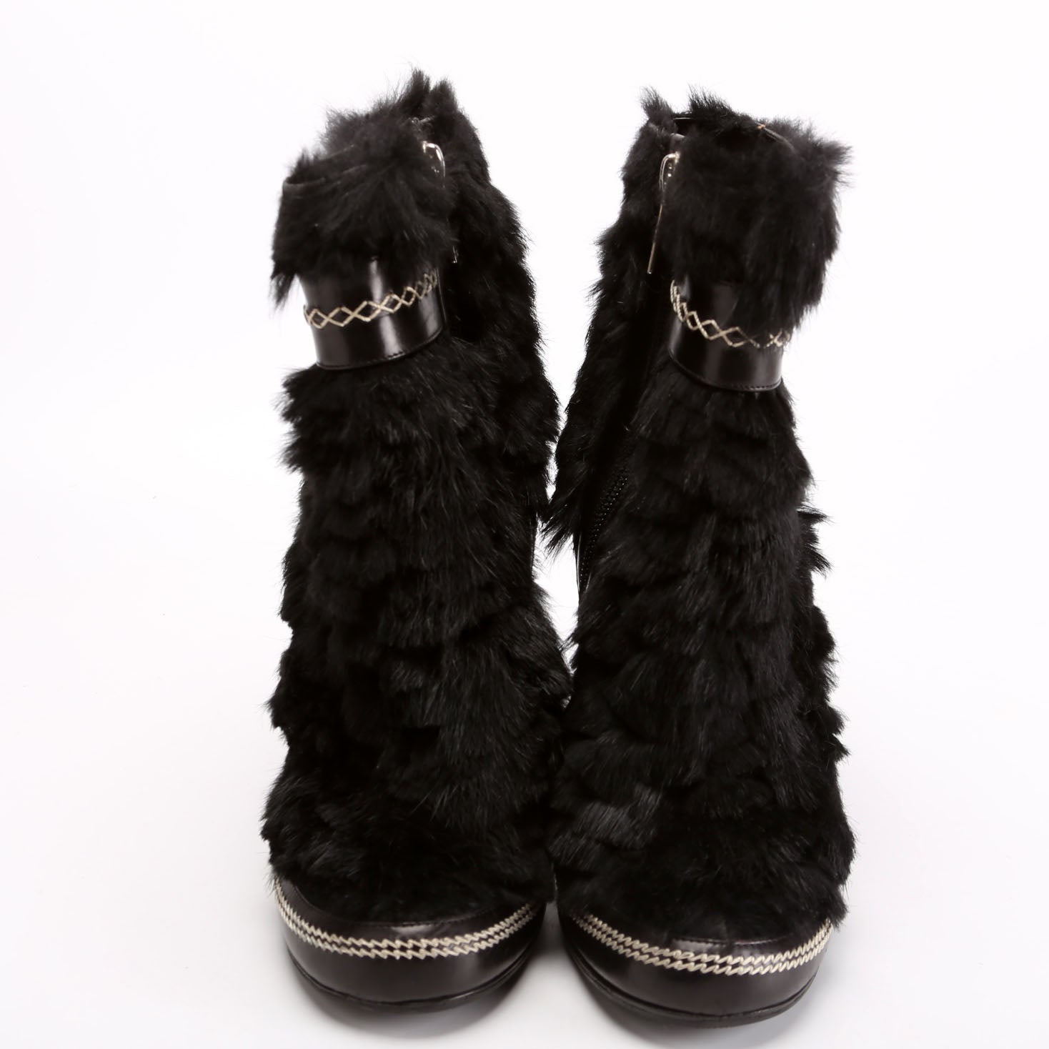 Faux Fur Ankle Boots Size 37