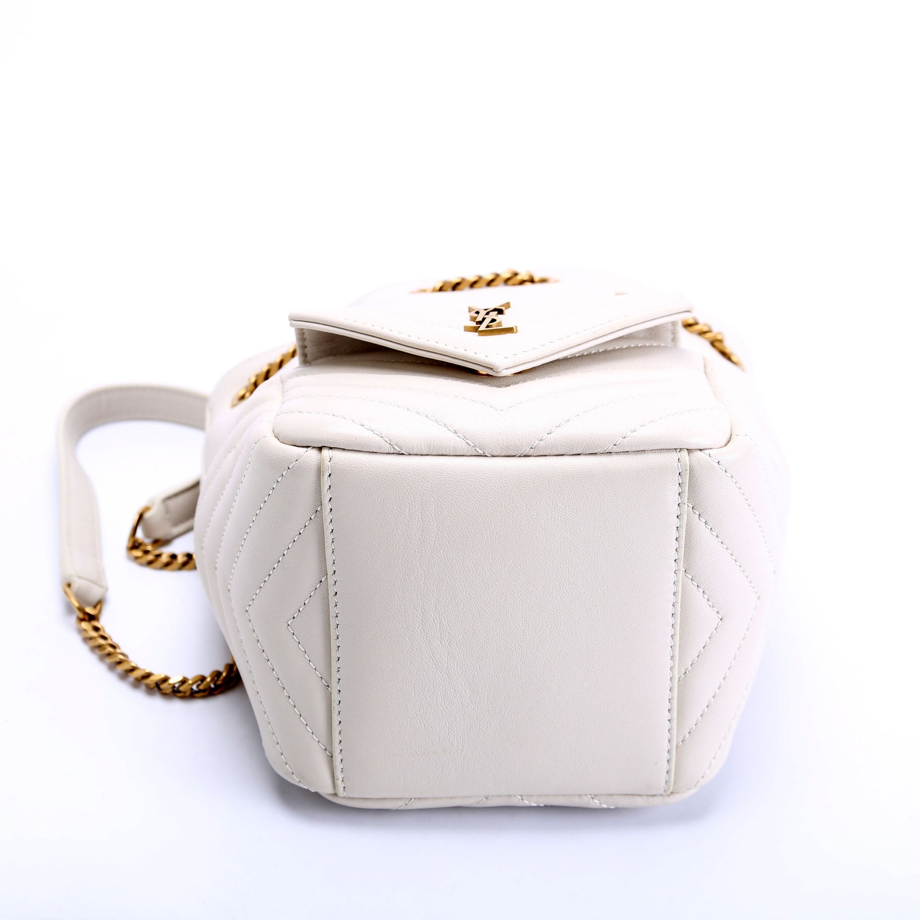 SAINT LAURENT Joe Bucket BAG Mini White/Gold