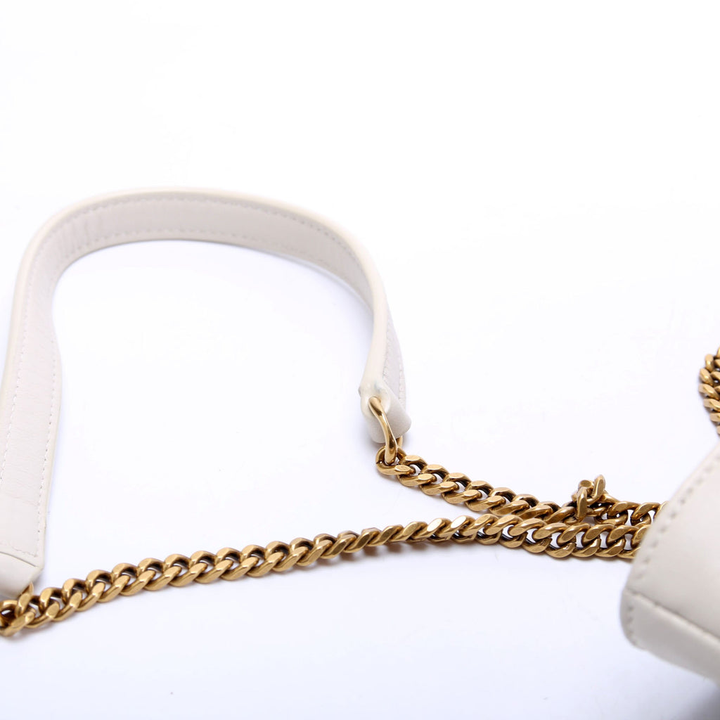 SAINT LAURENT Joe Bucket BAG Mini White/Gold