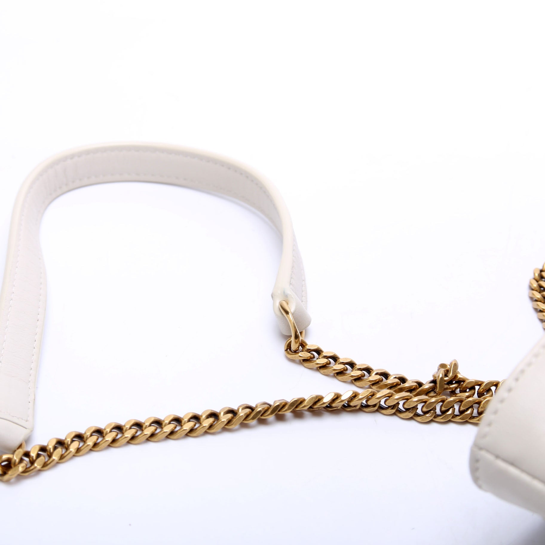 SAINT LAURENT Joe Bucket BAG Mini White/Gold