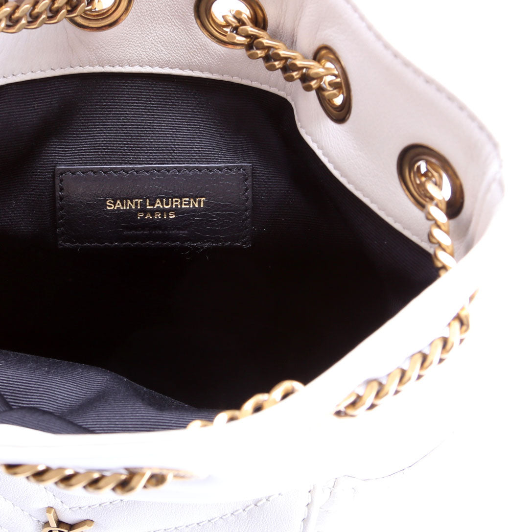 SAINT LAURENT Joe Bucket BAG Mini White/Gold