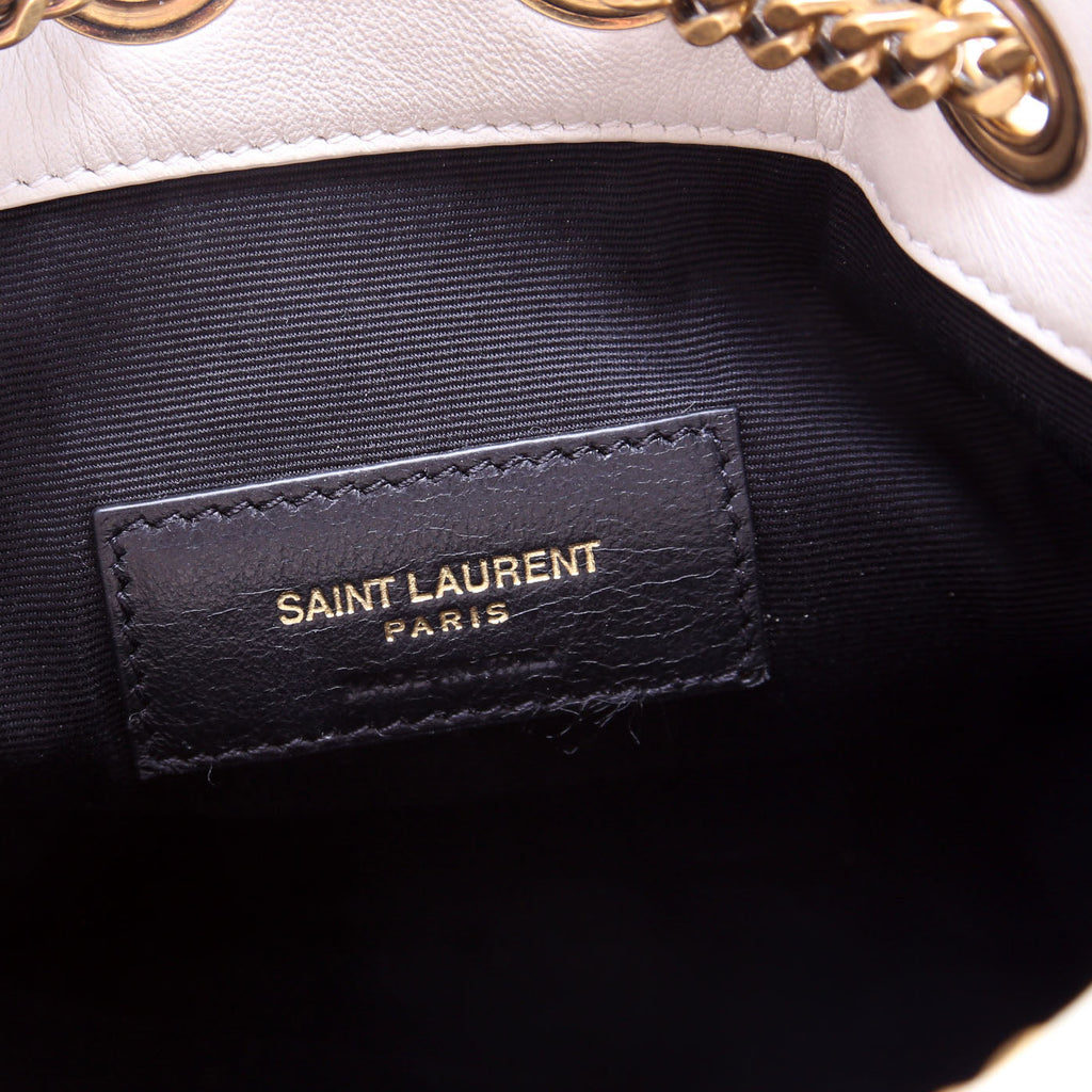 SAINT LAURENT Joe Bucket BAG Mini White/Gold