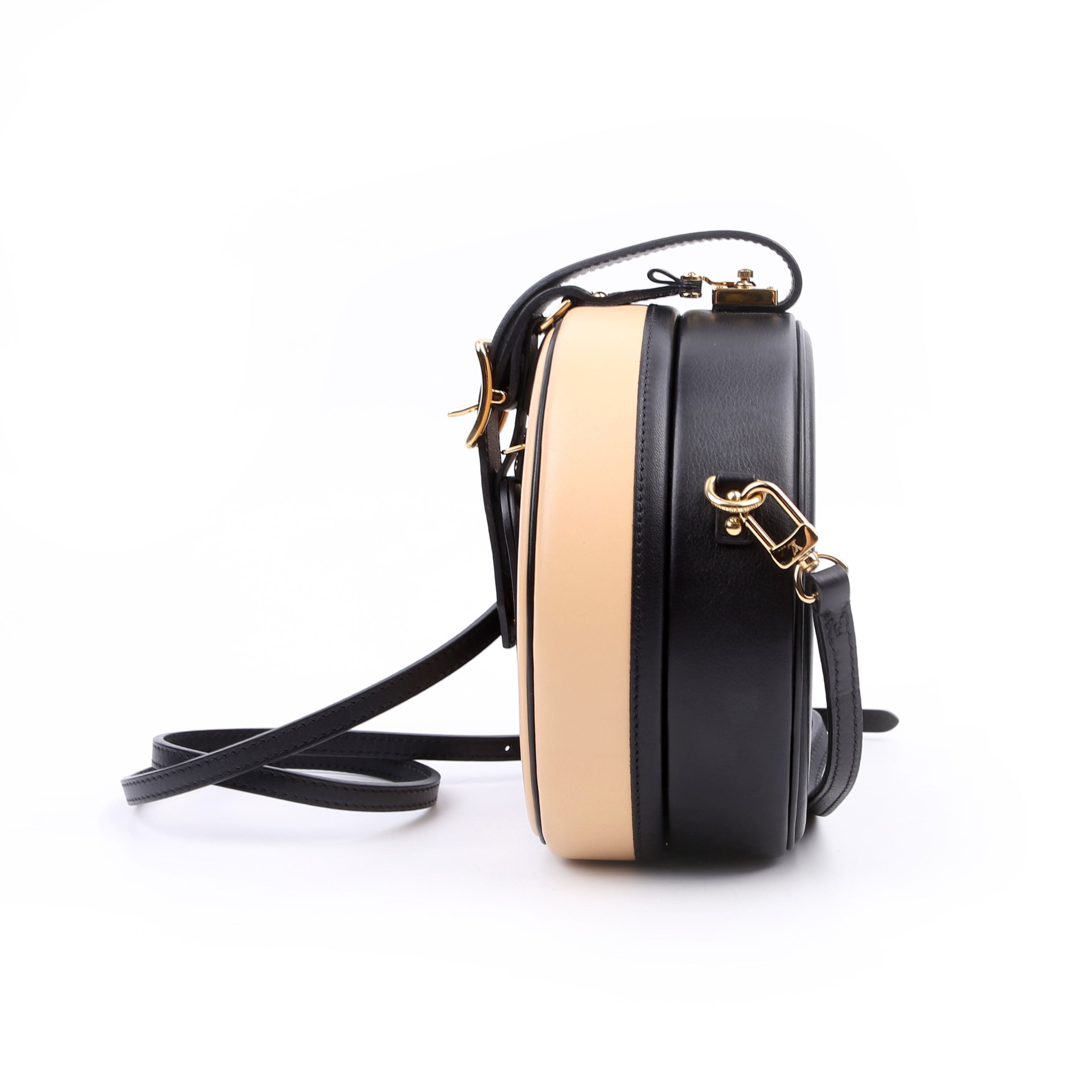 Petite Boite Chapeau Calfskin Tan/Black