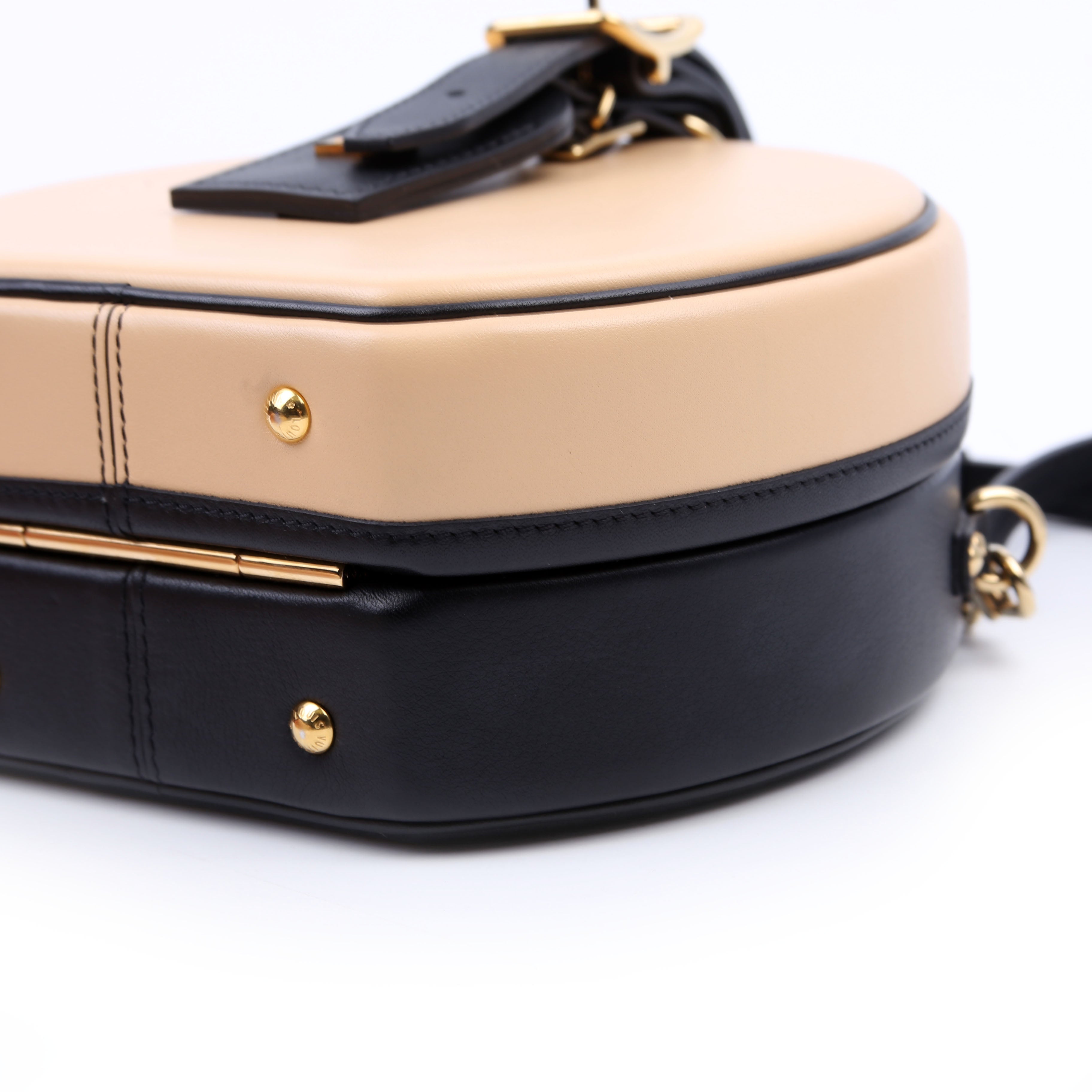 Petite Boite Chapeau Calfskin Tan/Black
