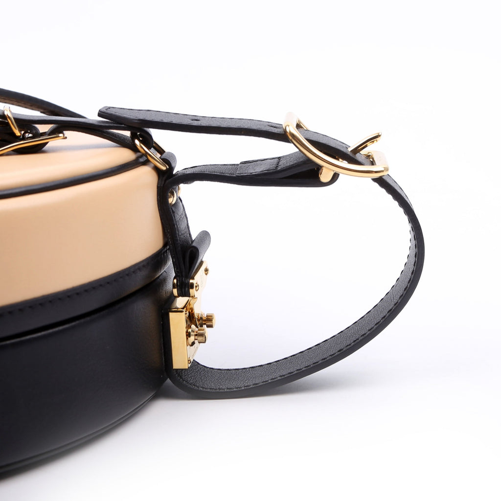 Petite Boite Chapeau Calfskin Tan/Black