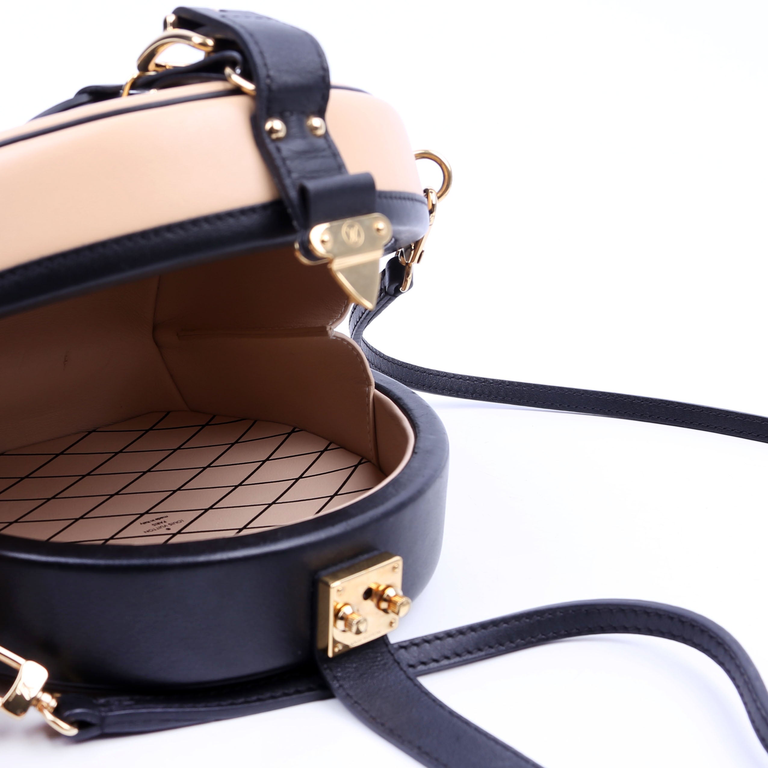 Petite Boite Chapeau Calfskin Tan/Black