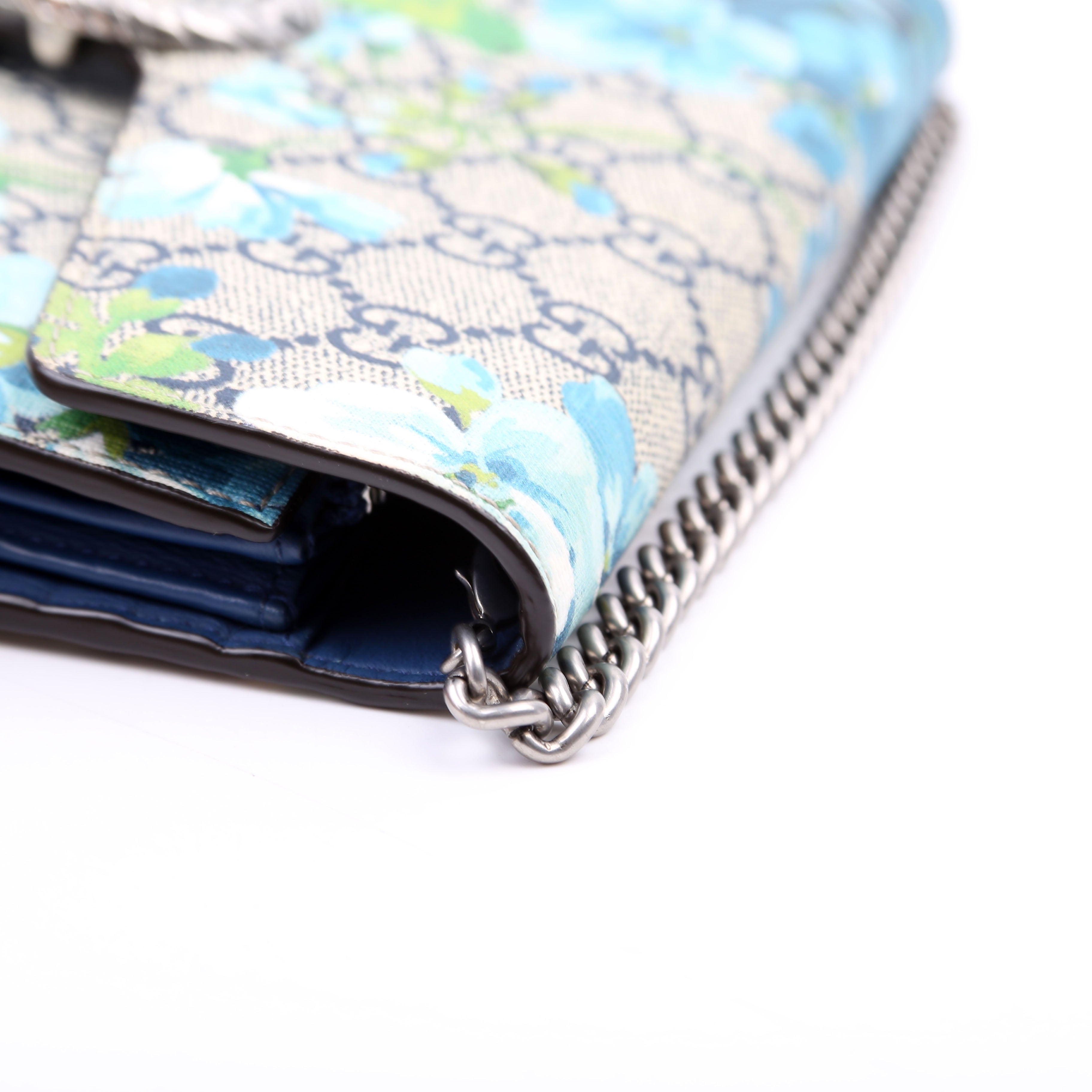 Gucci 401231 Dionysus GG Blooms Mini Wallet Blue