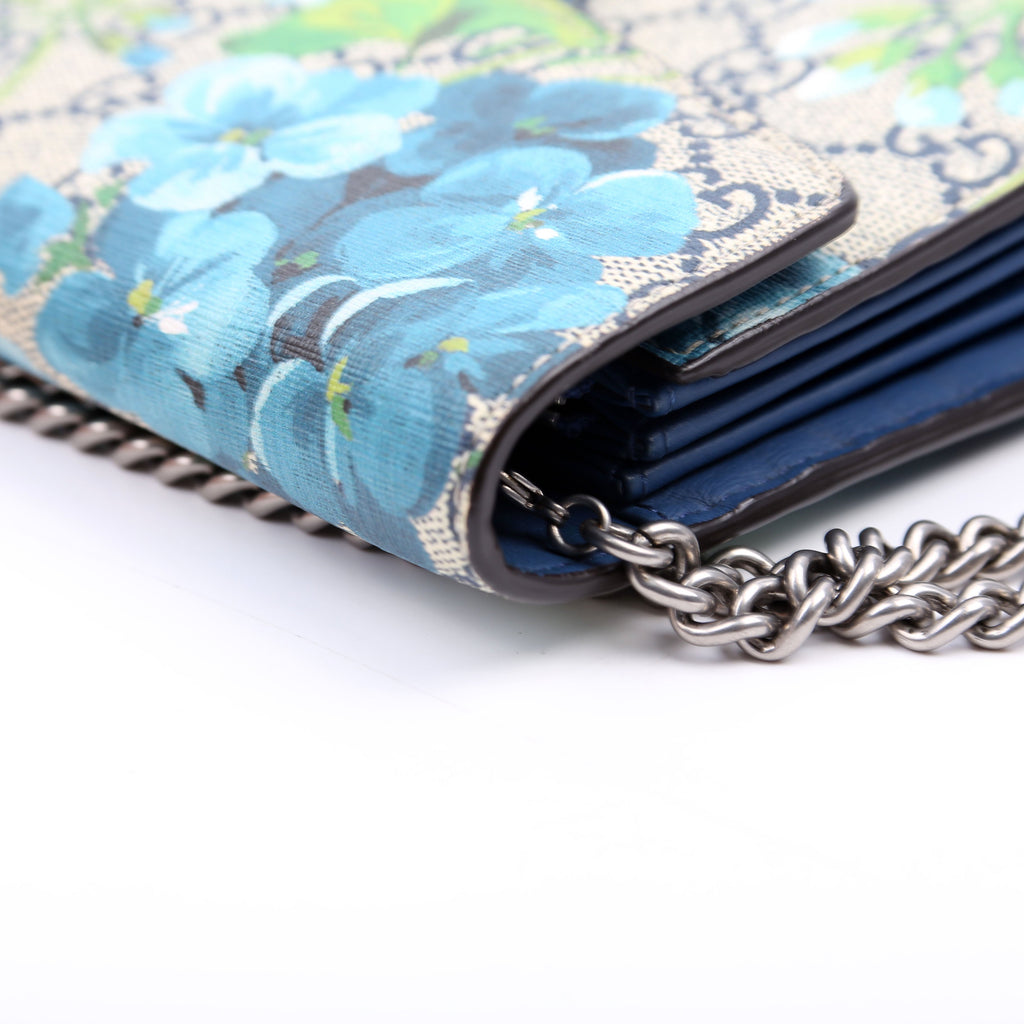 Gucci 401231 Dionysus GG Blooms Mini Wallet Blue
